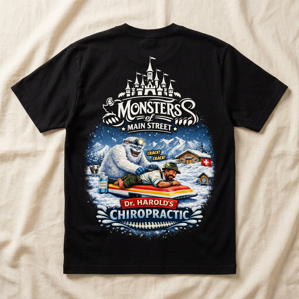 Don't Wake the Yeti — back print on heavyweight black tee